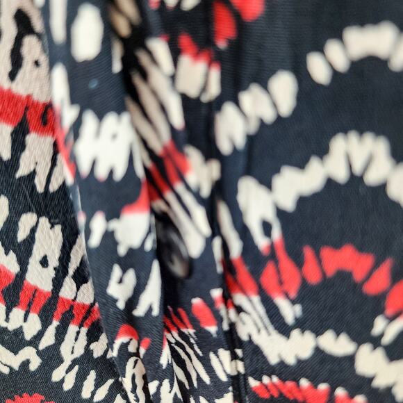 Sanctuary Women's Sleeveless Blouse Border Craft Button Split Neck Shirt Black M - Picture 6 of 10